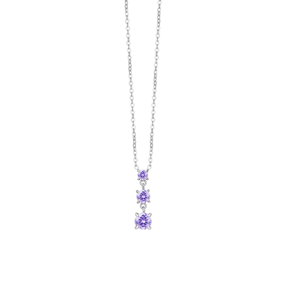 COLLANA DONNA IN ACCIAIO CON ZIRCONI VIOLA