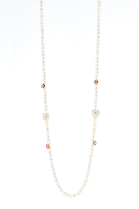 Collana con perle fiori Hanami