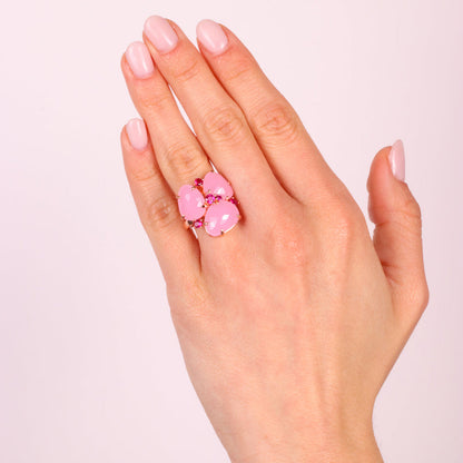 Anello in Argento 925 con cristalli rosa