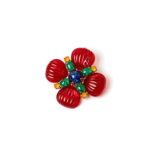 Spilla a fiore Nellie - Rosso
